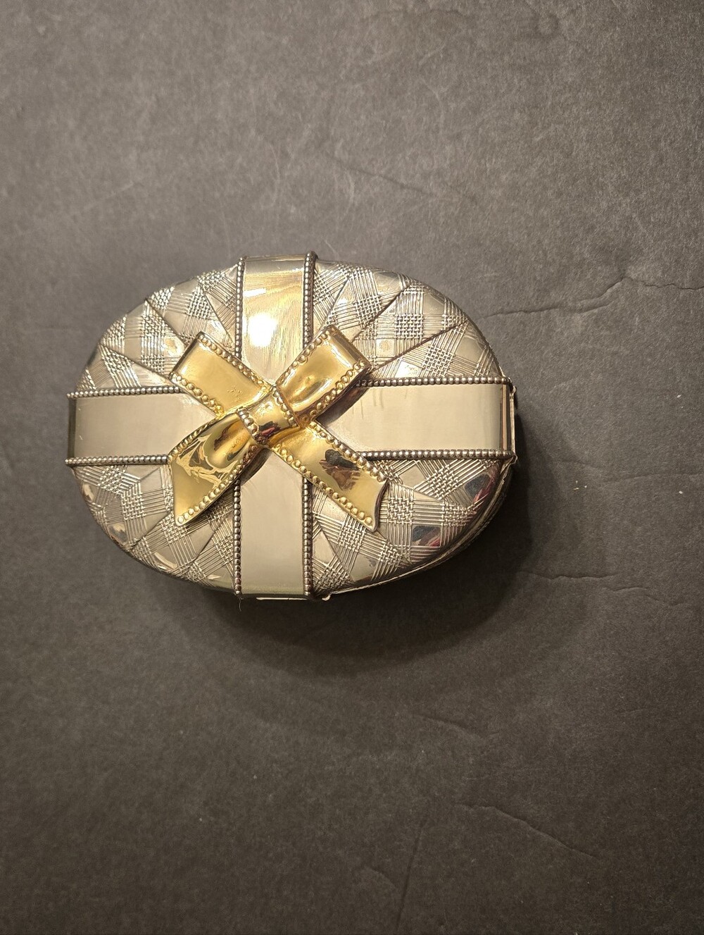 Vintage Silver Tone Trinket Box